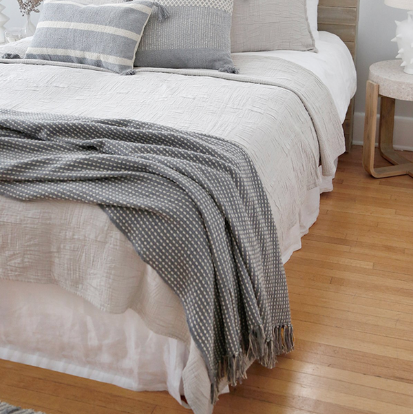 Jasper Oversized Throw, Blue Grey