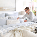 Carter Duvet Collection, Ivory/Denim