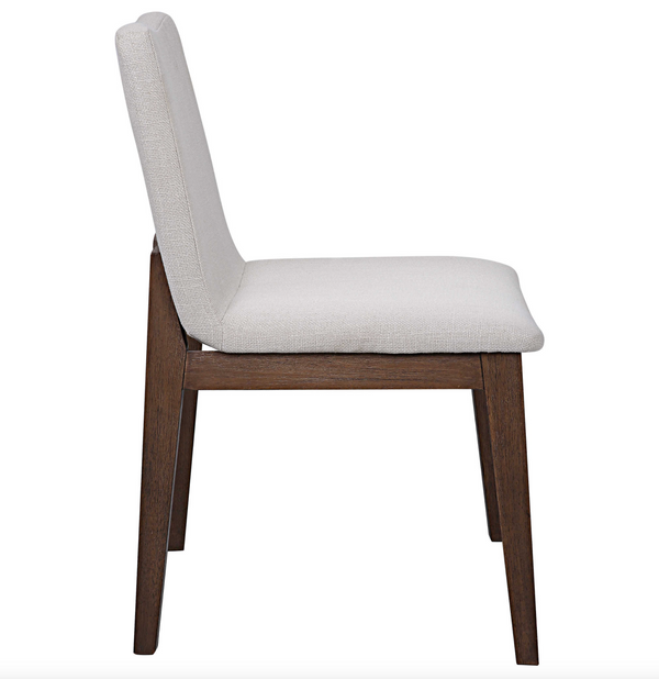Delano Armless Chair Walnut w/ Protected Fabric Finish