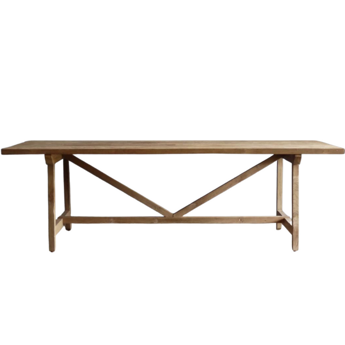 Outdoor Farm Table in Teak, 96"L x 32"W