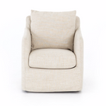 Banks Swivel Chair, Ivory Performance Fabric
