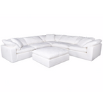 Clay Sectional "Slipper Chair" Livesmart Fabric White