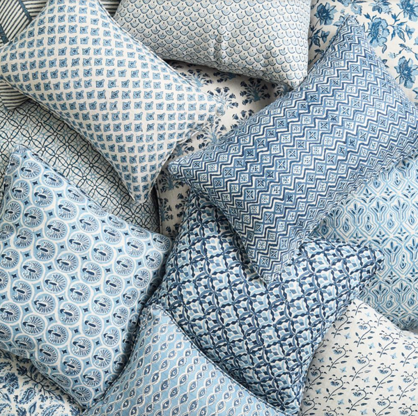 Sardinia Riviera Linen Cushion, 14" x 22"