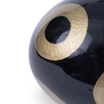 Painted Ostrich Egg-Black & Gold Circles