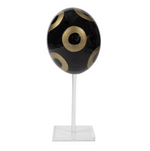 Painted Ostrich Egg-Black & Gold Circles