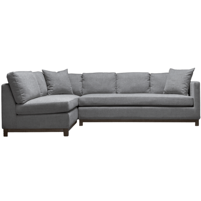 Clayton Sectional, Meteor Grey Performance Fabric-Left
