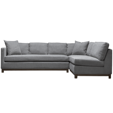 Clayton Sectional, Meteor Grey Performance Fabric-Right