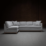 Clayton Sectional, Meteor Grey Performance Fabric-Left