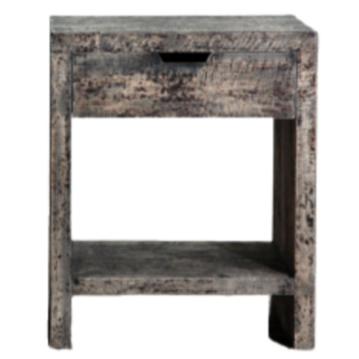 Reclaimed Elm Bedside Cabinet-Old Grain, 24"