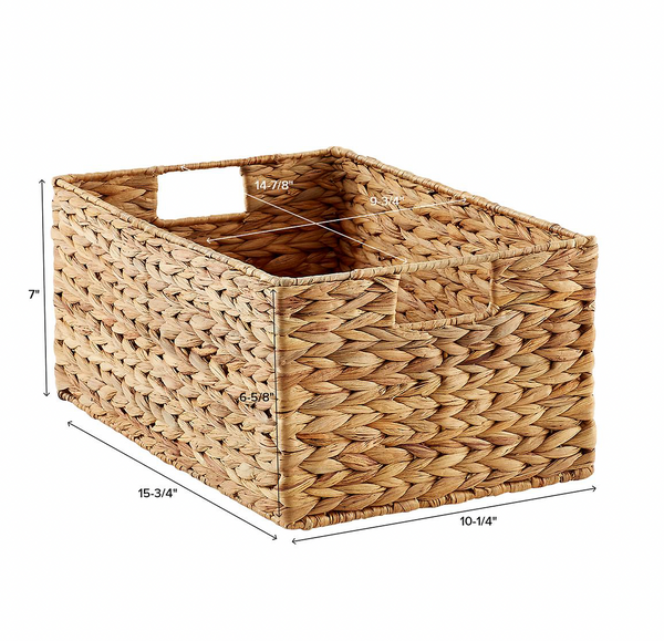 Water Hyacinth Bin Natural, 5 Sizes