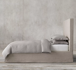 Parsons Slipcovered Platform Bed - Queen & Full (Sand)