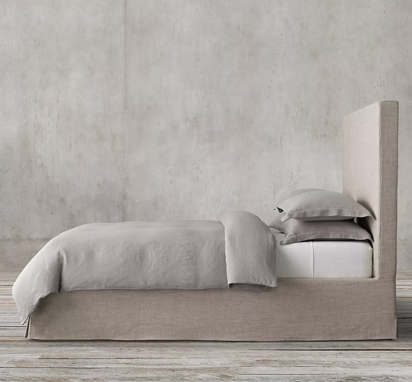 Parsons Slipcovered Platform Bed - Queen & Full (Sand)