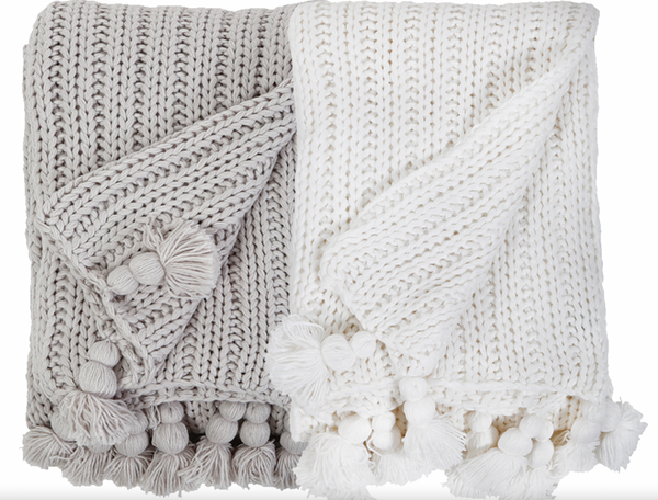 Anacapa Oversized Throw, Light Grey