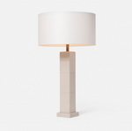 Charlie Table Lamp, Light Gray Full Grain Leather