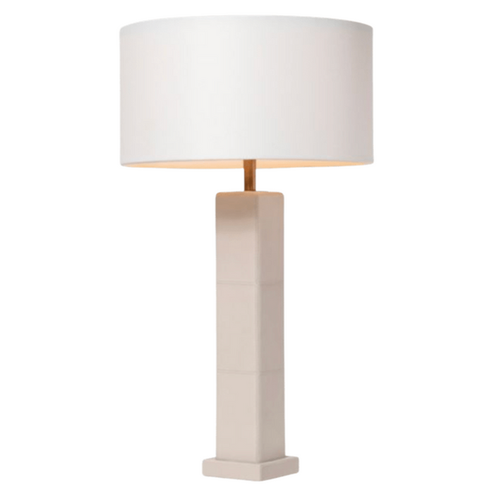 Charlie Table Lamp, Light Gray Full Grain Leather