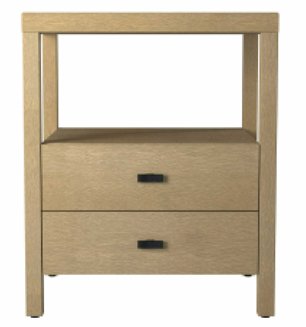 Crafted Home's Hooper 2-Drawer Wooden Accent Side Table, Wheat