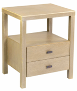 Crafted Home's Hooper 2-Drawer Wooden Accent Side Table, Wheat