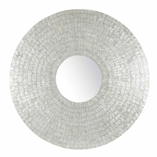 Cameron Round Mirror XL - Silver, 47"