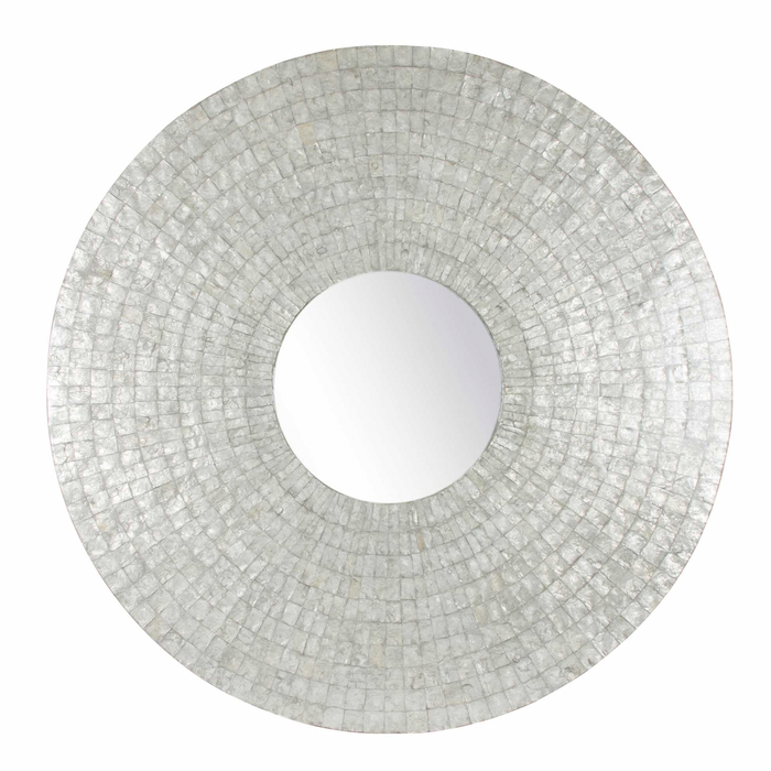 Cameron Round Mirror XL - Silver, 47"