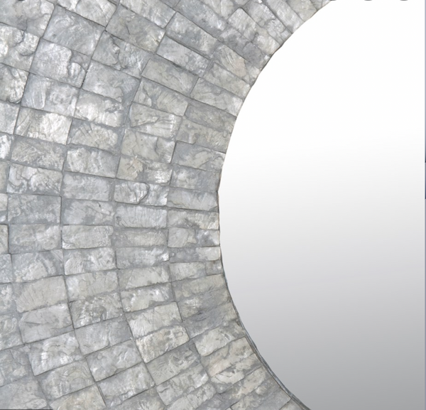 Cameron Round Mirror XL - Silver, 47"