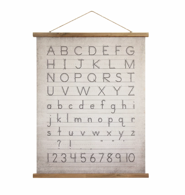 Canvas and Wood Scroll Wall Decor with Hanger