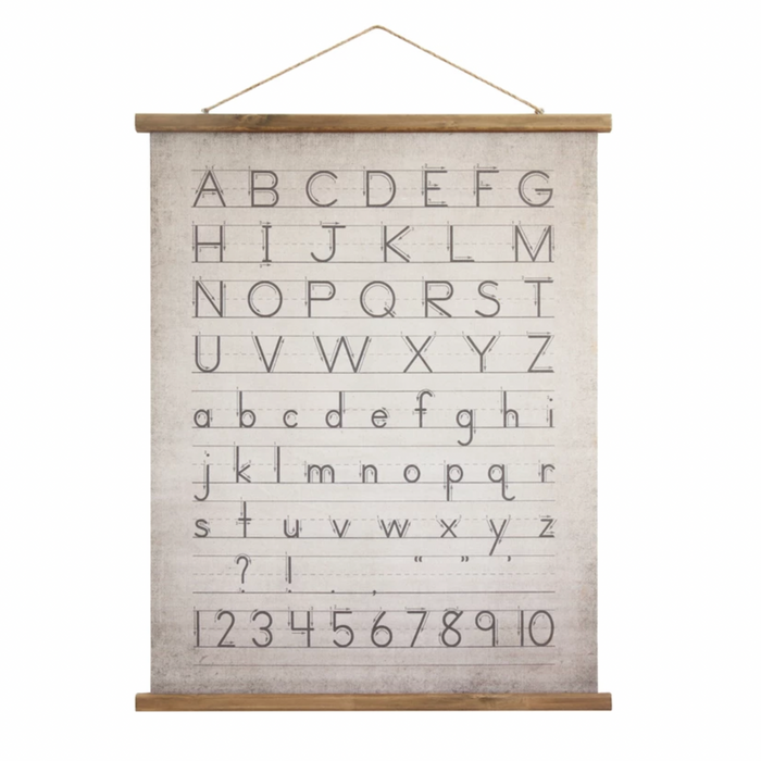 Canvas and Wood Scroll Wall Decor with Hanger