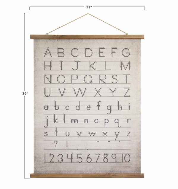 Canvas and Wood Scroll Wall Decor with Hanger
