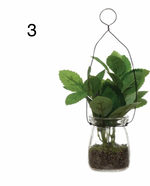 Faux Greenery Ornament in Glass Jar, 4 Styles