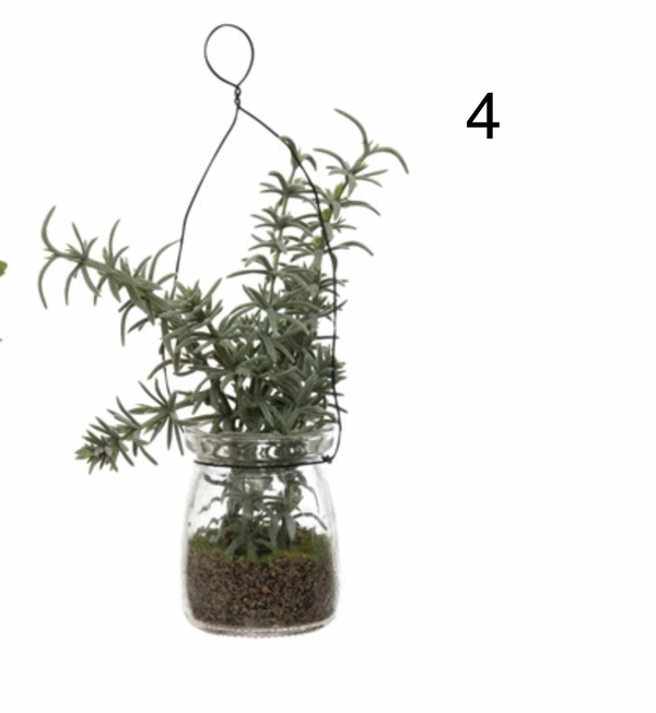 Faux Greenery Ornament in Glass Jar, 4 Styles