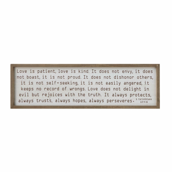 Love Is Patient Wood Framed Wall Decor, 40"W x 12"H
