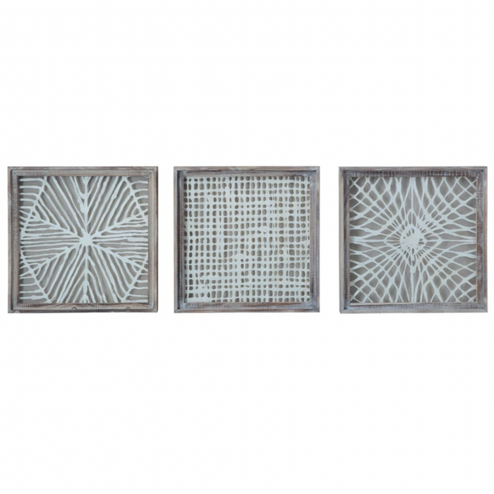 Framed Handmade Paper Wall Decor, 19.5", 3 Assorted Styles