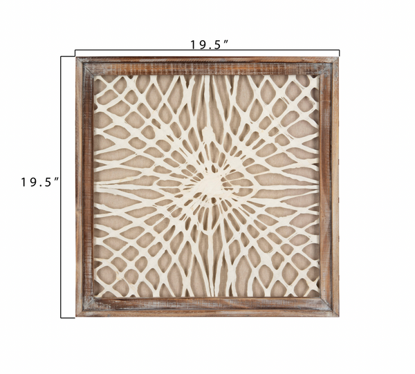 Framed Handmade Paper Wall Decor, 19.5", 3 Assorted Styles