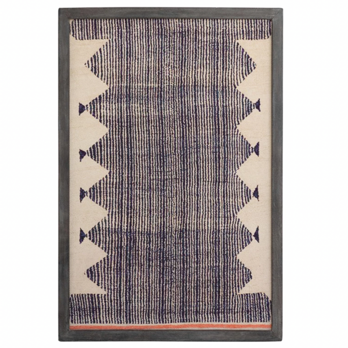 Mango Wood Framed Cotton Wall Decor-Multi Color, 12"W x 15-3/4"H