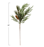Faux Mixed Pine Spray with Pinecones