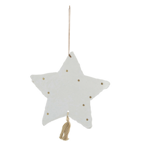 Paper Mache Star Ornament with Dots and Tassel