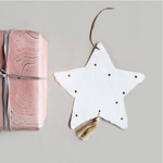 Paper Mache Star Ornament with Dots and Tassel