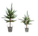 Faux Pine Tree in Cement Pot