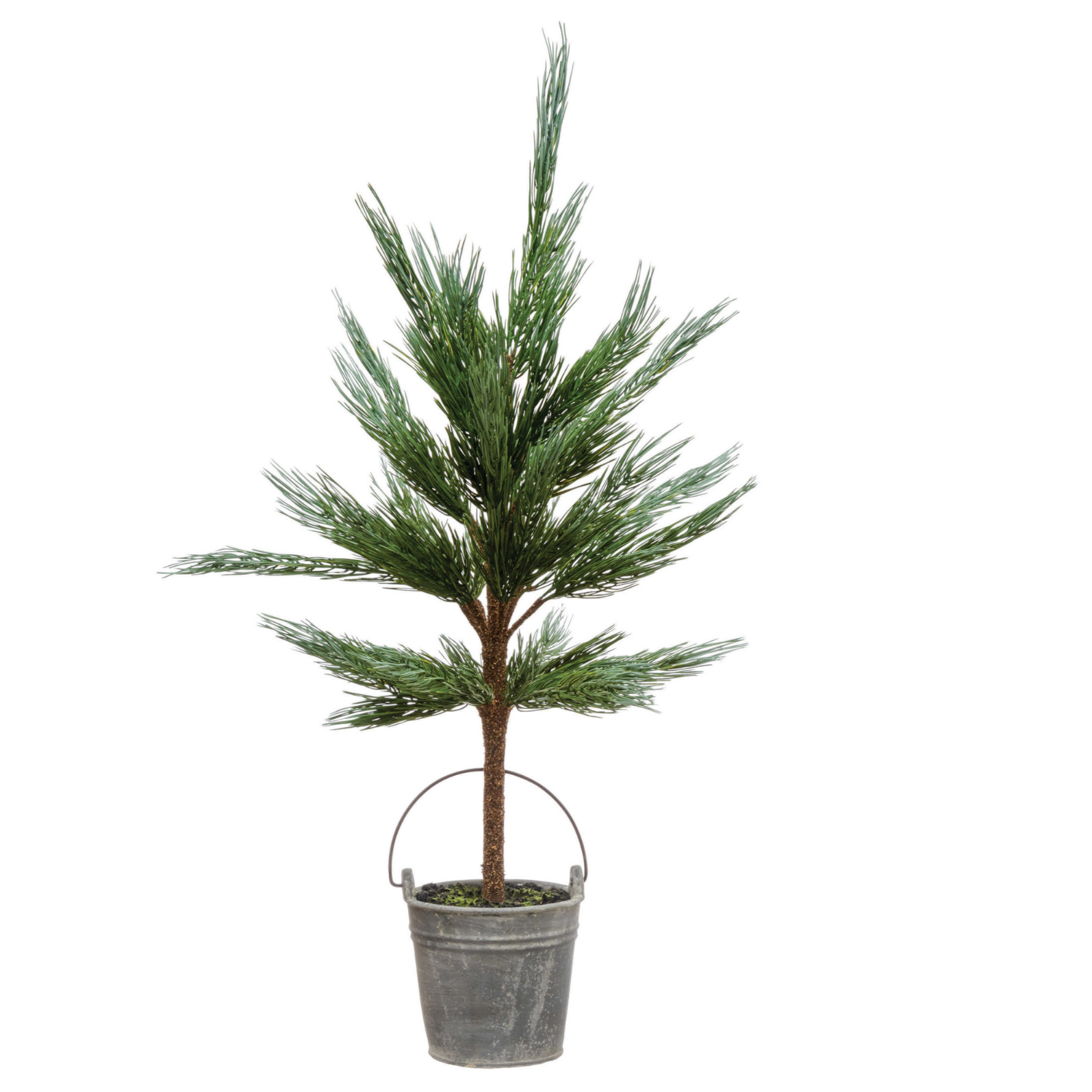 Faux Pine Tree in Cement Pot