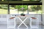 Coast Dining Table 2600 - Aluminum White, 102"W x 39"D