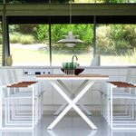 Coast Dining Table 2600 - Aluminum White, 102"W x 39"D