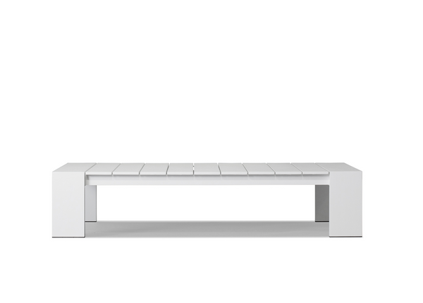 Hayman Coffee Table - Aluminum White, 56"W x 31.5"D x 11.8"H