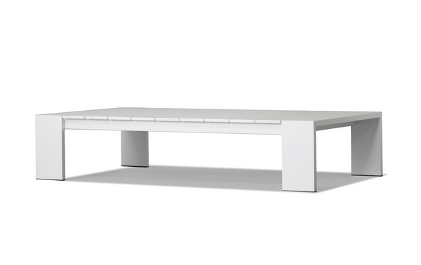 Hayman Coffee Table - Aluminum White, 56"W x 31.5"D x 11.8"H