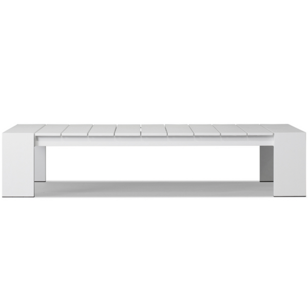 Hayman Coffee Table - Aluminum White, 56"W x 31.5"D x 11.8"H