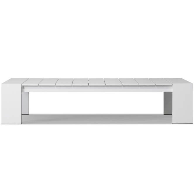 Hayman Coffee Table - Aluminum White, 56"W x 31.5"D x 11.8"H