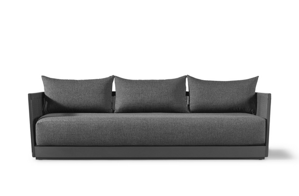 Antigua 3-Seat Sofa, Aluminum Asteroid