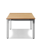 Pacific Teak Extendable Dining Table - Natural Aluminum Frame, 95"W (extends to 129"W) x 39"D