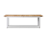 Pacific Teak Extendable Dining Table - Natural Aluminum Frame, 95"W (extends to 129"W) x 39"D