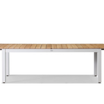 Pacific Teak Extendable Dining Table - Natural Aluminum Frame, 95"W (extends to 129"W) x 39"D