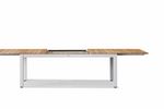Pacific Teak Extendable Dining Table - Natural Aluminum Frame, 95"W (extends to 129"W) x 39"D