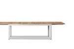Pacific Teak Extendable Dining Table - Natural Aluminum Frame, 95"W (extends to 129"W) x 39"D